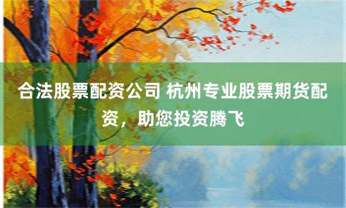 合法股票配资公司 杭州专业股票期货配资，助您投资腾飞